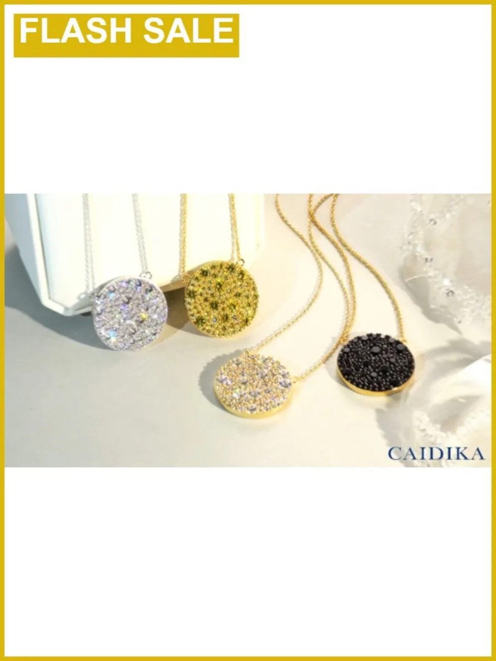 14K Gold Plated Sterling Silver Pave Birthstone Pendant Necklace